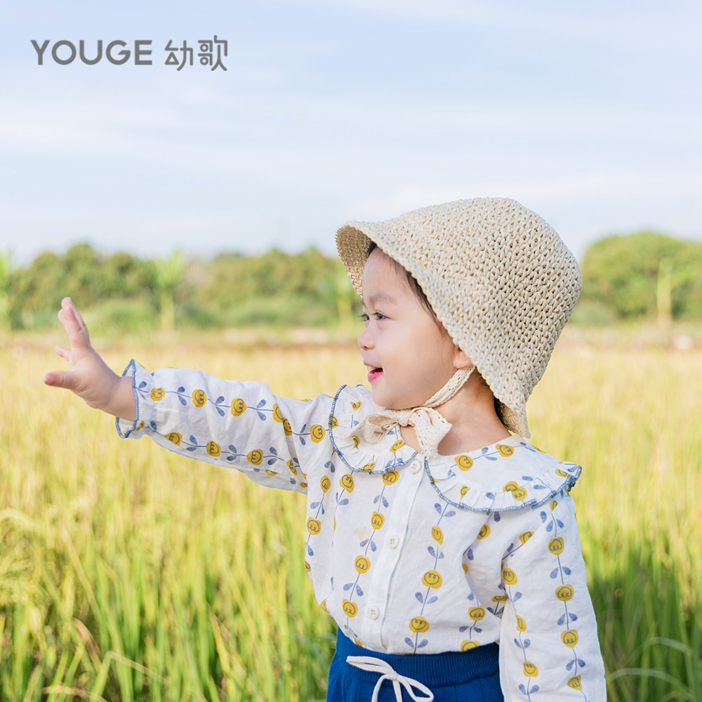 YOUGE Nursery Song 2022 New Foreign New Style Newborn Dress Baby Girl Spring and Autumn Out Dress Floral Long Sleeve Top 3 Years Old