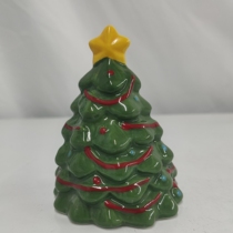 Ceramic Christmas tree powder bottle ornament (height 8 5cm)