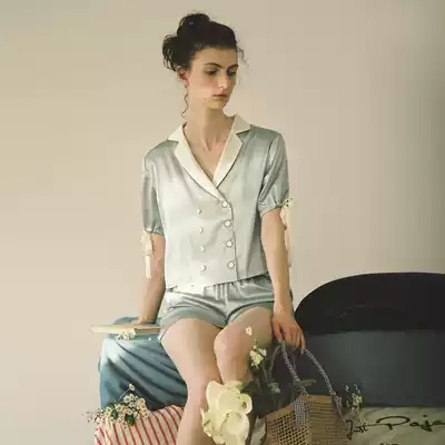 NOT JUST PAJAMA pajamas women's high-end mulberry silk home wear suit summer new can be worn outside
