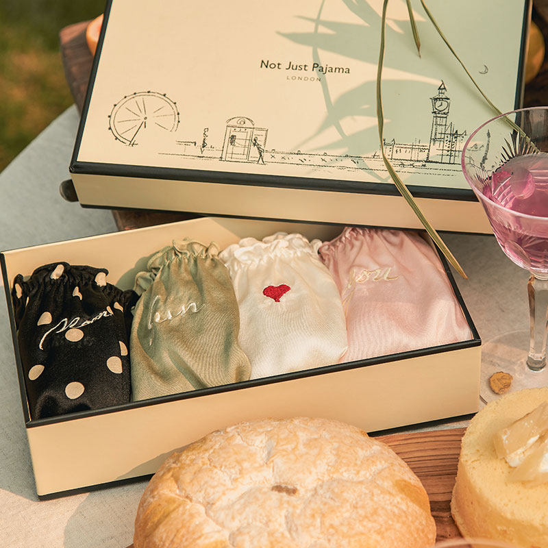 NOT JUST PAJAMA silk panties WOMEN's 4 GIFT boxed MULBERRY silk incognito UNDERWEAR LOW waist THIN BREATHABLE