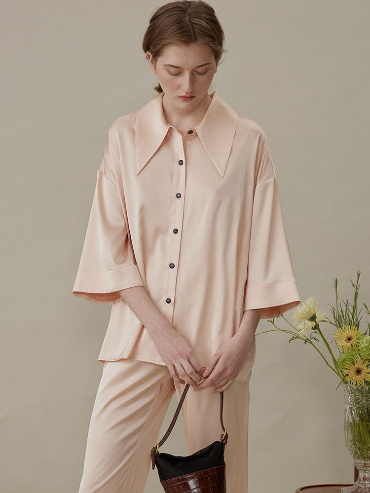 NOT JUST PAJAMA silk pajamas women's spring and autumn mulberry silk home wear autumn new suit can be worn outside