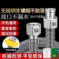 Kitchen tap hose hot and cold water inlet pipe washbasin water pipe stainless steel taps washing basin