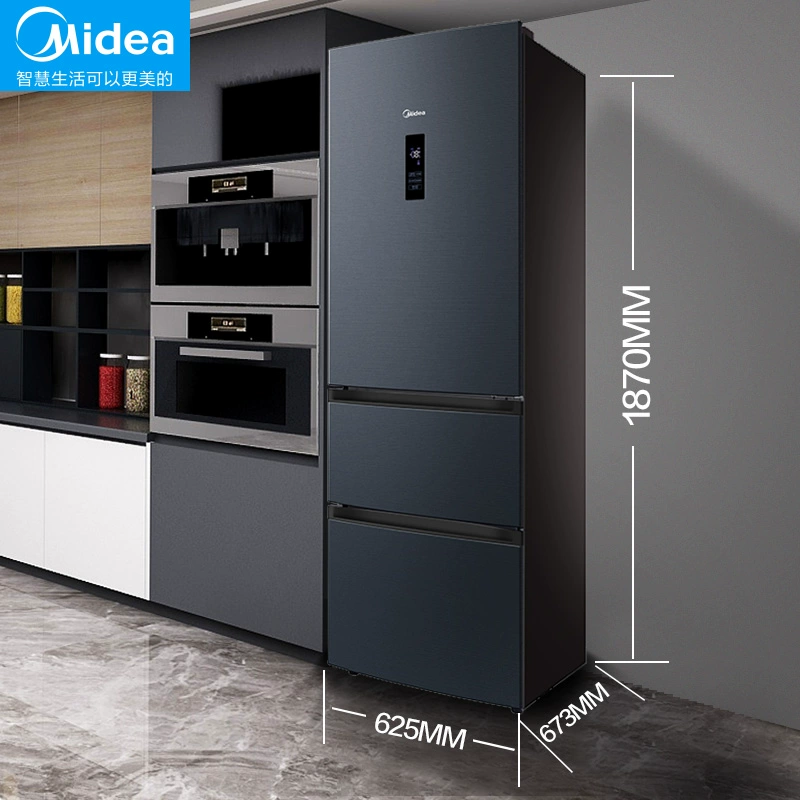 Midea 325 Pháp tủ lạnh nhỏ không sương giá cho gia đình ba cửa siêu mỏng ba cửa siêu mỏng - Tủ lạnh