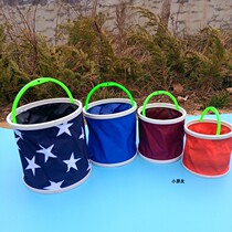 Park children fishing for water Bucket set small fish barrel portable car wash bucket not leaky folding cloth hand bucket