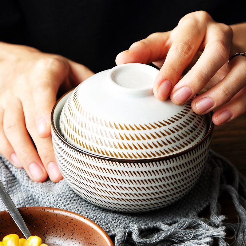 Dishes suit combination with Japanese irregular blue stripe ceramic tableware Dishes ceramic bowl Dishes for dinner