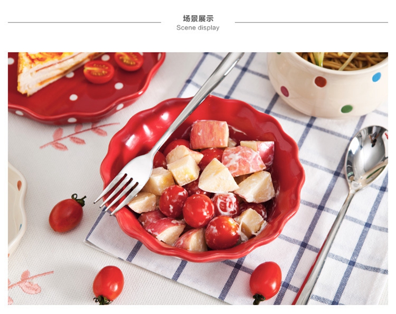 Household ceramics dishes tableware wave some Korean dishes, lovely dessert salad bowl bowl rainbow such as bowl bowl suit