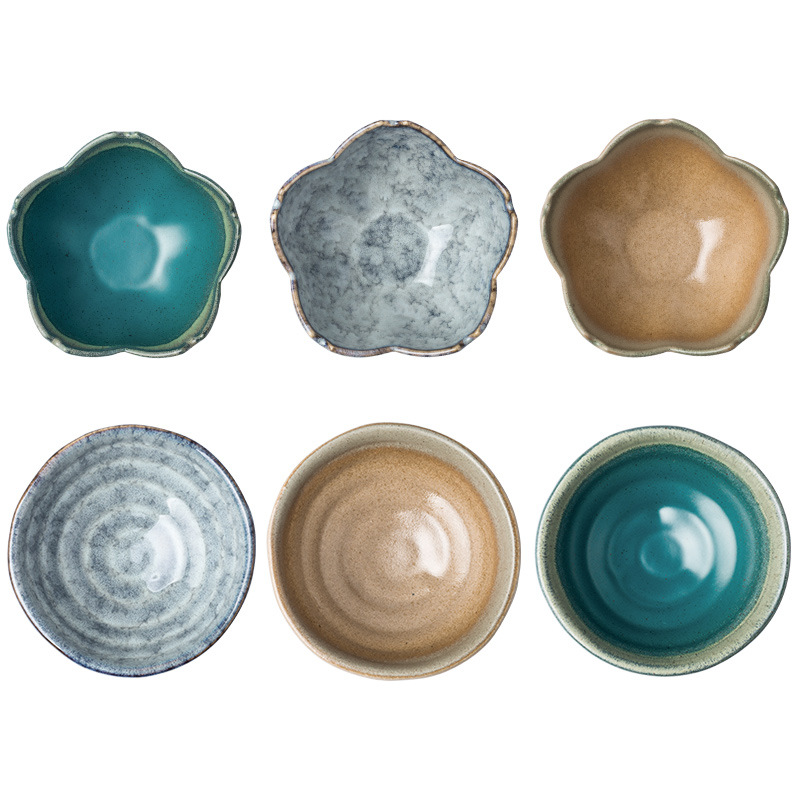 Porcelain color beauty wholesale Japanese creative pattern ceramic small taste dish home hot pot dip vinegar sauce dish dish. A plate