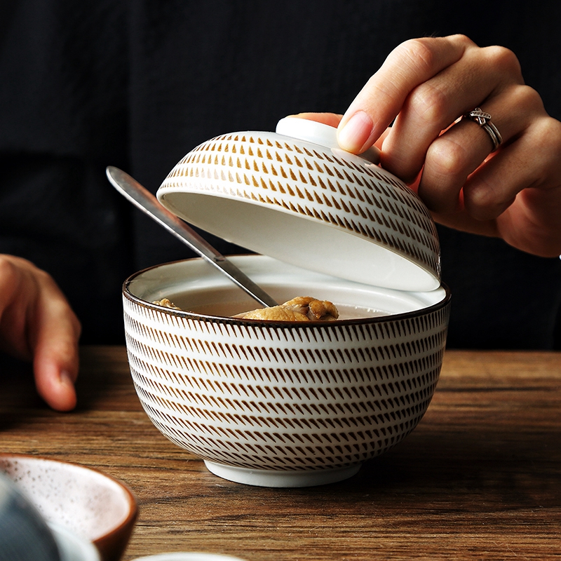 Dishes suit combination with Japanese irregular blue stripe ceramic tableware Dishes ceramic bowl Dishes for dinner