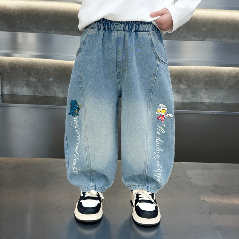 Children's Jeans Spring and Summer Style Boys' Loose Jogger Pants 2026 New Cartoon Ultraman Long Pants Thin Style Children's Jeans Spring and Summer Style Boys' Loose Jogger Pants 2026 New Cartoon Ultraman Long Pants Thin Style