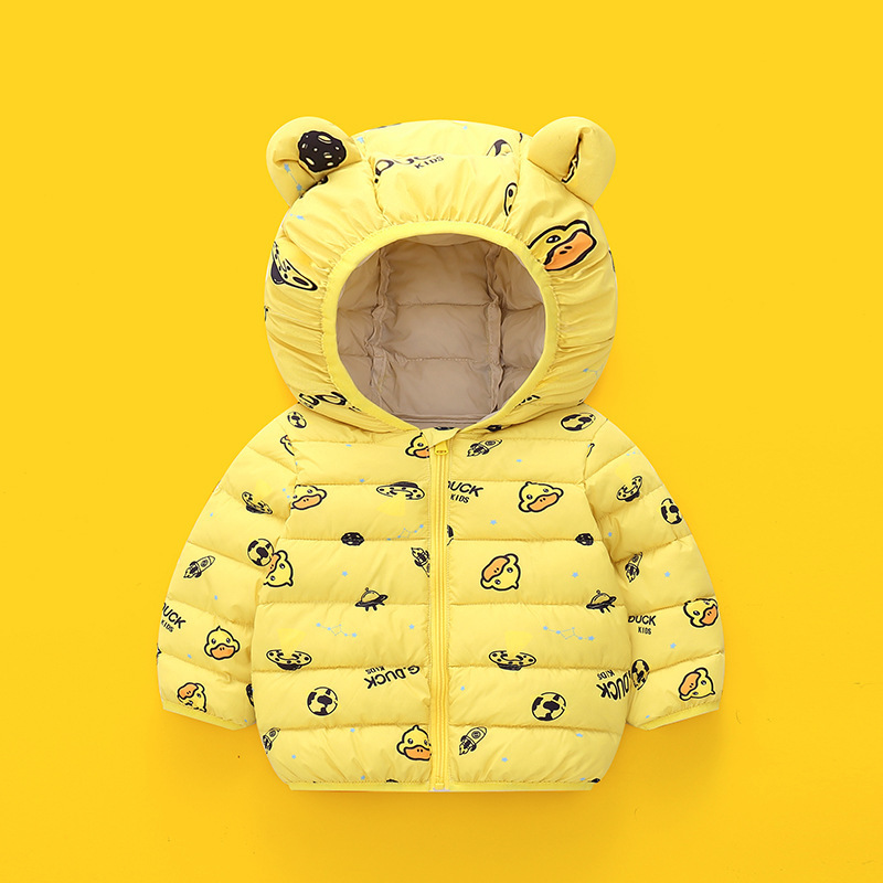 Children's Autumn and Winter down Jackets for Kids Aged 0 to 5 Years, Lightweight Models for Boys and Girls, Hooded Cotton Coats
