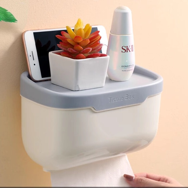 Bathroom Tissue Box Waterproof Toilet Paper Box Punch-Free Tissue Box Toilet Storage Rack Wall-Mounted Plastic Tissue Holder Bathroom Tissue Box Waterproof Toilet Paper Box Punch-Free Tissue Box Toilet Storage Rack Wall-Mounted Plastic Tissue Holder