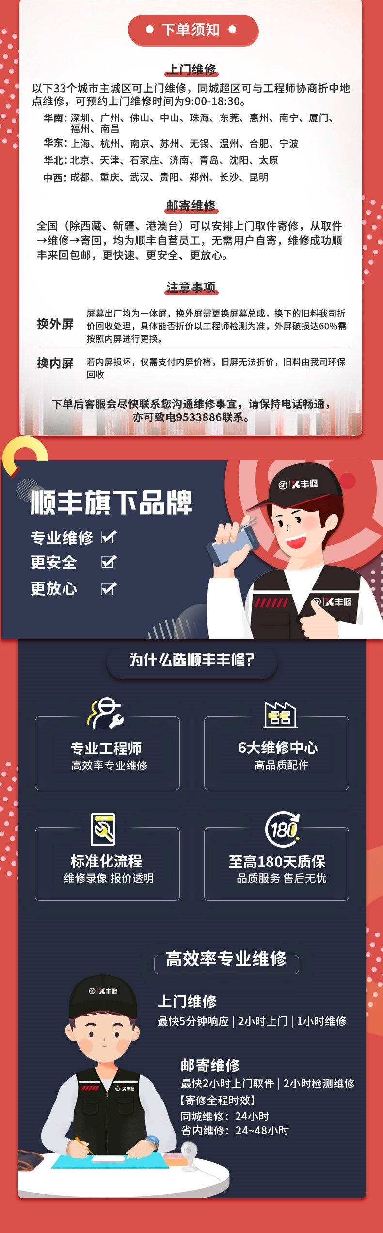 顺丰直营 丰修 iPhone6s上门更换外屏 内有全型号可选 图1