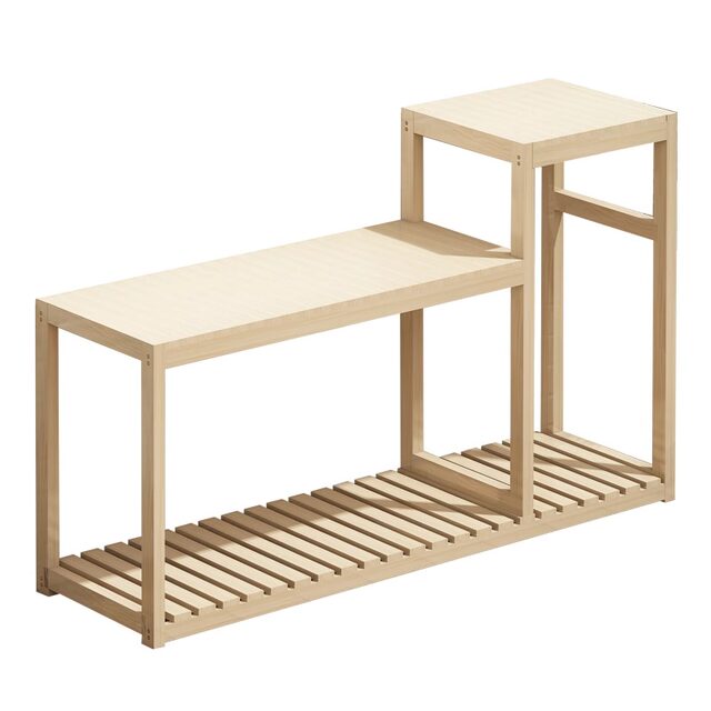 All-Solid Wood Integrated Flower Stand Floor-Standing Ornament Rack Living Room Small Fish Tank Stand Indoor Flower Stand Hanging Orchid Pot Stand