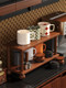Cup Holder Desktop Multifunctional Display Rack Dining Table Countertop Solid Wood Multi-Layer Coffee Cup Tea Cup Tea Set Storage Rack