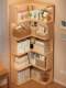 Solid Wood Corner Bookshelf Floor-Standing Storage Rack Living Room Corner Cabinet Wall Corner Storage Rack Simple Corner Multi-Layer Storage Bookcase