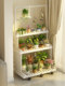 Solid Wood Flower Stand, Multi-Layer Indoor Movable Balcony Living Room Succulent Floor-Standing Storage Rack, Simple Storage Shelf
