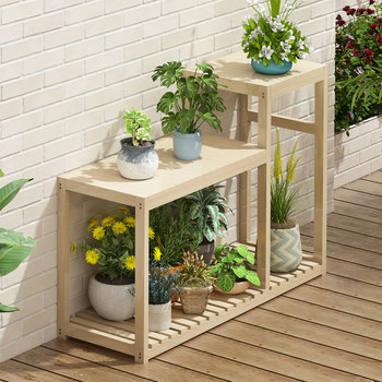 Flower Stand and Fish Tank Base Integrated Combination Solid Wood Home Display Stand Flower Stand Floor-Standing Living Room Simple Storage Rack