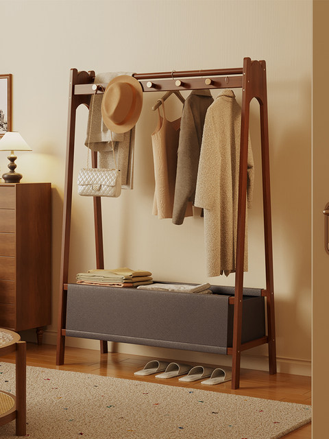 Floor-Standing Coat Rack for Home Use in Small Apartments, Multifunctional Bedside Hanger with Large Storage Capacity, 2026 New Model