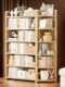 Solid Wood Bookshelf, Household Floor-Standing Storage Rack, Classroom Dormitory Simple Corner Shelf, Corner Rack, Wall-Mounted Integrated Model