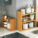 Kitchen Condiment Storage Rack, Bamboo Microwave Countertop, Small Multi-Layer Storage and Organization, Narrow Wooden Gap Shelf