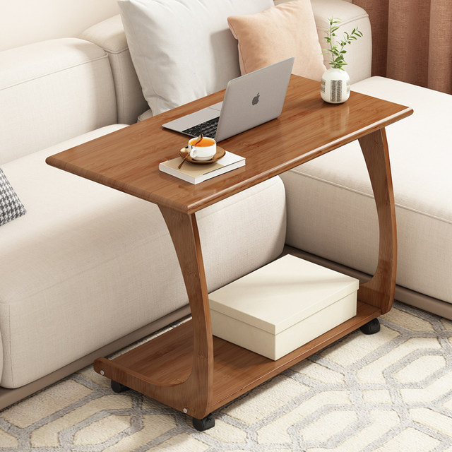 Light Luxury Side Table, Small Coffee Table, Bedside Table, Sofa Side Table, Small Square Tea Table for Small Apartments, Japanese-Style Corner Table, Movable for Home Use