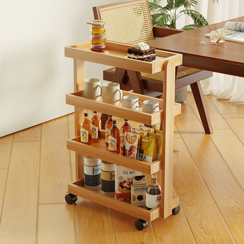 Simple Movable Cart with Multi-Layer Storage Shelves for Kitchen and Office, Organizer Rack for Household Storage
