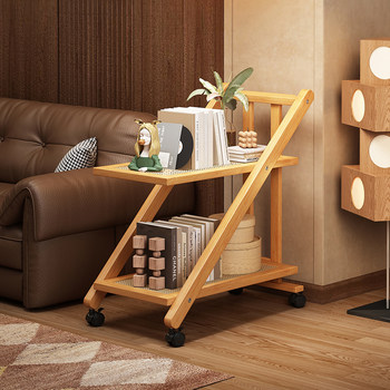 Side Table, Movable Coffee Table, Sofa Side Table, Bedside Table, Home Corner Table, Living Room Floor-Standing Small Trolley, Storage Rack