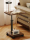 Simple Mobile Universal Wheel Adjustable Side Table Wooden Square Storage Table Corner Table Multifunctional Small Coffee Table for Living Room and Bedroom