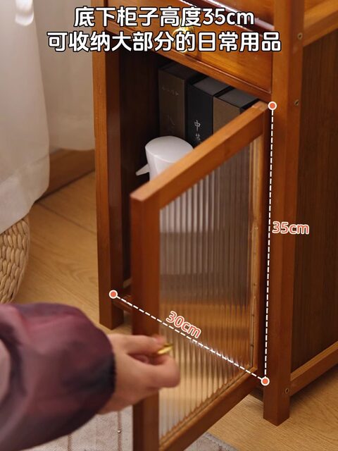 Antique-Style Small Narrow Shelving Unit for Tea Room, Tea Leaf Rack, Tea Cabinet, and Decorative Display Shelf