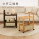 Mobile Japanese-Style Small Coffee Table, Simple Living Room Sofa Side Table with Wheels, Household Small Square Table, Bedside Storage Rack