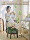 Solid Wood Stool, Rotatable Low Stool, Household Small Chair with Backrest, Living Room Sofa Stool, Sturdy Small Bench, Round Stool