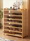 Simple Multi-Layer Shoe Rack at the Entrance, Made of Solid Wood and Bamboo, Dust-Proof, Suitable for Dormitories and Home Use, Large Capacity, Shoe Cabinet Without Doors