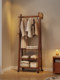 Solid Wood Floor-Standing Clothes Rack, Bedroom Multi-Functional Storage Coat Rack, Office Clothes Rack with Wheels, New Model