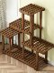 Flower Stand Balcony Garden Flower Pot Rack Modern Simple Solid Wood Multi-Layer Indoor Living Room Storage Rack Green Radish Succulent Rack