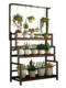 Solid Wood Flower Stand, Wrought Iron Storage Rack, Indoor Living Room Floor-Standing Hanging Orchid Balcony Wall-Mounted Flower Pot Rack