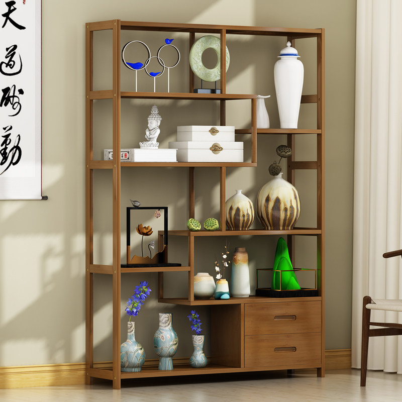 New Chinese Bookshelves Landing Bookcase Shelve shelf Living room Bedroom Solid Wood Multilayer Children with Students' Show Shelf