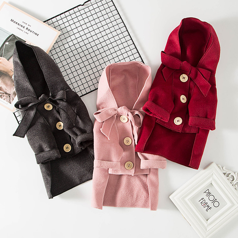 Cat clothes, woolen coat, cat tide brand cloak, autumn and winter models, dog clothes, cotton coat, pet winter thickening clothing