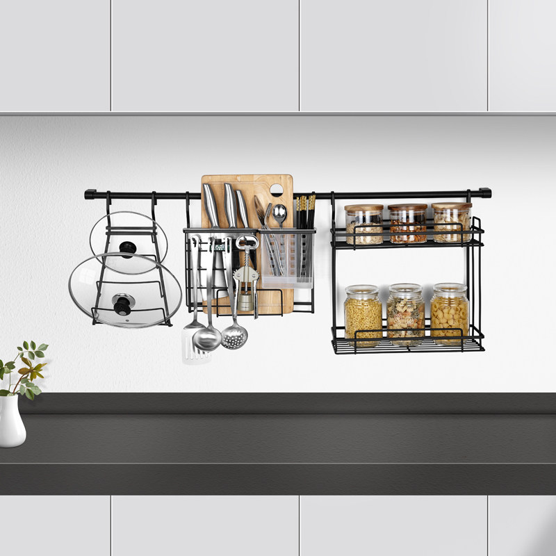 Insk Kitchen Wall-mounted Wall Shelve Shelf Cover Shelf Storage Layer Rack Hardware Pendant Hanging Hook