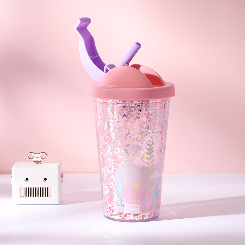 Summer high face value with straw water mug large capacity net red Teenage Girl Cute Adults Summer 2020 New Tide