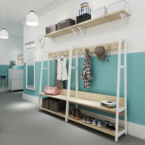 SINKOU multi-function shoe stool coat rack integrated dual use Nordic simple modern entrance entrance entrance wrought iron shoe rack