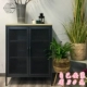 Sideboard hiện đại tối giản rèn sắt cửa lưới tủ khóa tủ tủ Bắc Âu kinh tế bộ trà tủ lưu trữ tủ trà - Buồng tủ quần áo hiện đại