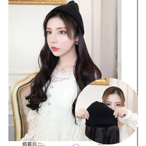 Wig women long hair hat fashion long curly hair net red wool hat wig one female winter natural full head cover