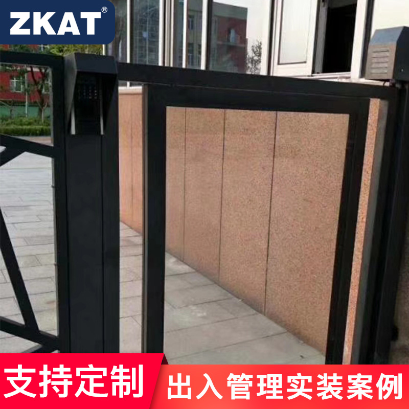 ZKAT advertising gate community school pedestrian passage gate face recognition access control system automatic gate electric fence gate