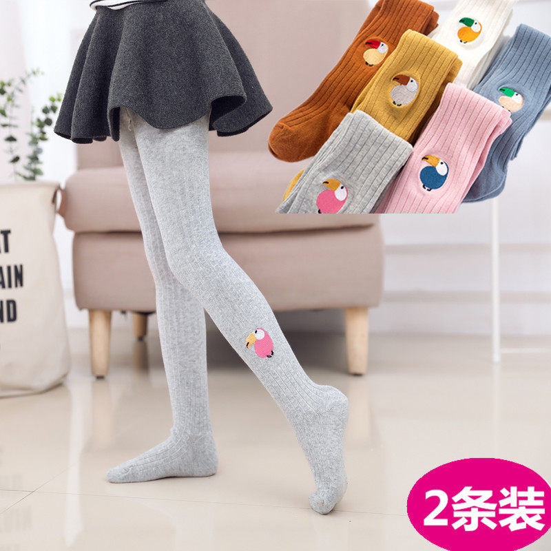 Girls pantyhose Spring and autumn thin baby leggings worn outside combed cotton girls one-piece socks 1-3-5-7 years old