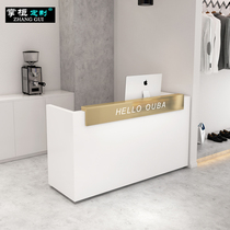 Simple clothing shop small luxury cash register modern barber shop beauty salon imitation marble front desk reception desk