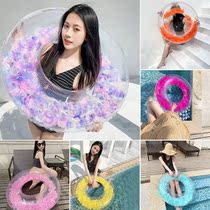 Adult Thickening Swimming Ring Armpits Underarm Baby Swimming Circle Baby Boy Swimming Ring Baby Boy Nets Red Full Transparent Feather