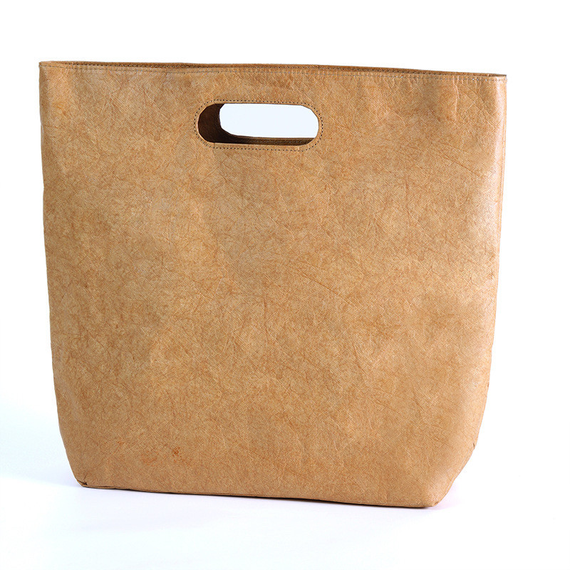 2024 Waterproof Tyvek Pleated Tote, Retro Solid Commuter Handbag for Laptop and Breakfast - Thumbnail 5
