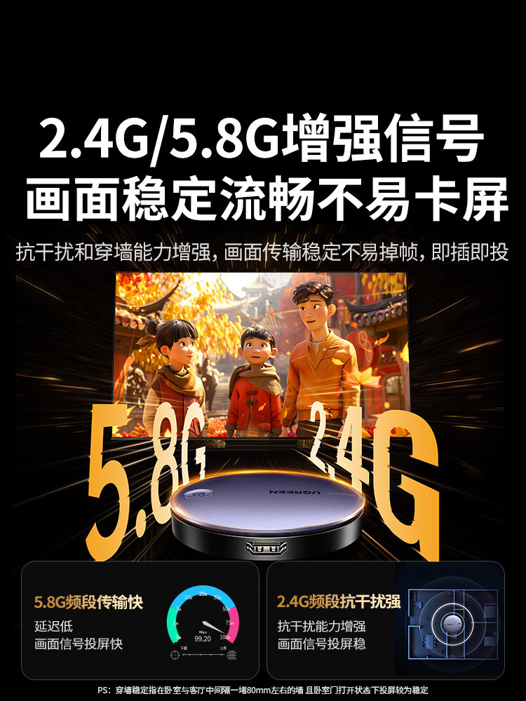 Greenlink Wireless Screen Projector Connects Mobile Phones to Tv Monitors and Computers Via Hdmi, a Screen Conversion Tool, 2026 New Model