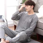 đồ ngủ cotton mens trong cậu bé lớn S15 junior học sinh trung học dài tay 12 tuổi 18 cậu bé bông nhà quần áo.