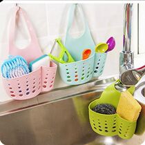 Creative sink water control net bag drain basket faucet sponge hanging bag kitchen bathroom storage rack rack